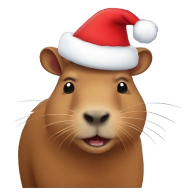 Capybara with christmas hat sticker