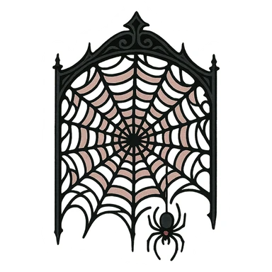 gothic spiderweb, black and pink colors sticker