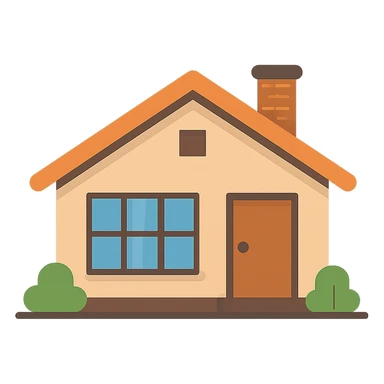 Flat design style house sticker
