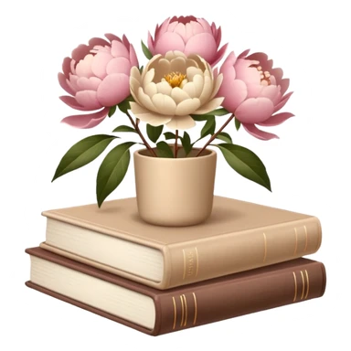 Beige books and pion AESTHETIC sticker