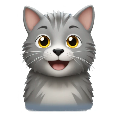 a grey cat and a hedgehog sticker