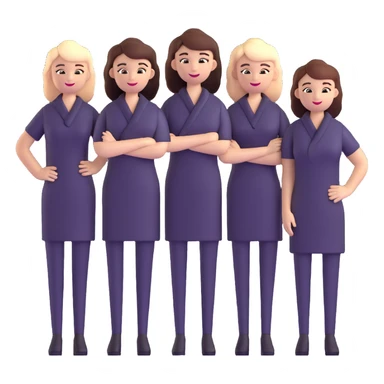 hair salon staff team standing together sticker