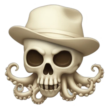 Skull with octopuss hat sticker