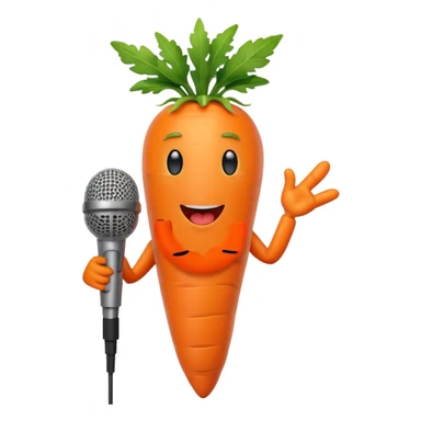 singing carrot with microphone sticker