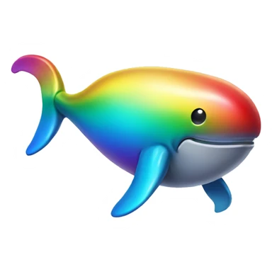 Rainbow metal shiny whale  sticker