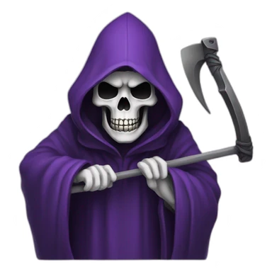 Purple grim reaper with scythe sticker