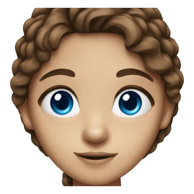 brown haired girl portrait blue eyes sticker