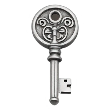 old silver key inserted into web page sticker