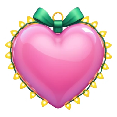 Pink heart wrapped in Christmas lights  sticker