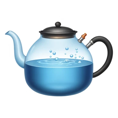 a small pot or kettle filled with water placed on fire, the water is boiling intensely with visible steam and bubbles rising, bright lighting, clean white background



 sticker