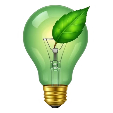 lightbulb with leaf sticker