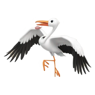 stork flying with baby  sticker