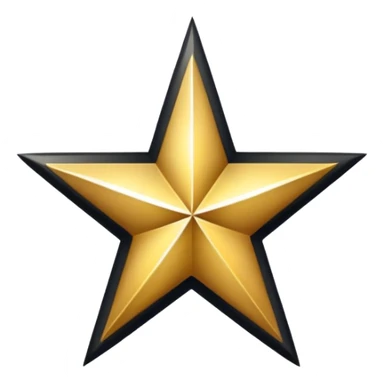 half golden and half black star, split vertically sticker