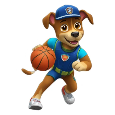 paw patrol playing basketball sticker