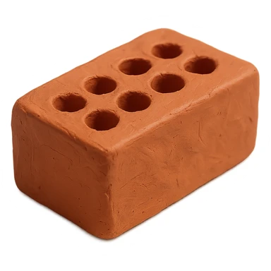 a single clay brick, detailed clay texture, claymation style sticker
