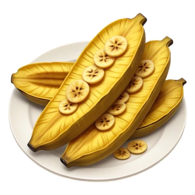 Cinematic Realistic Patacones Dish Emoji, depicted as twice-fried plantain slices with a crispy exterior rendered with detailed textures and dynamic, inviting lighting. sticker