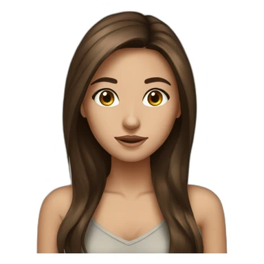 Brunette girl long brown hair money in the eyes sticker