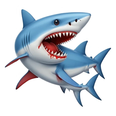 blue Shark attack efferct with blood sticker