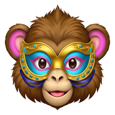 a monkey wearing masquerade sticker