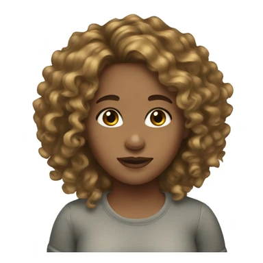 Girl long curly hair light skin sticker