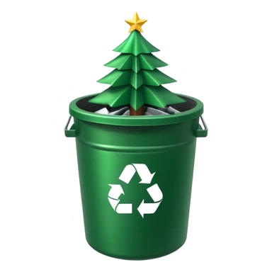 🎄New Year tree inside trash can 🗑️ sticker