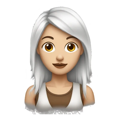 Graphiste UI designer woman, White skin hair brown and tatoo on the skin  sticker