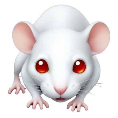 White rat with red eyes laying on hand sticker