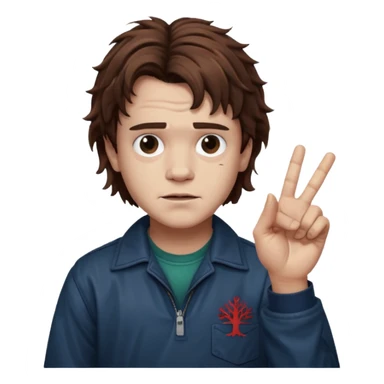 Eddie the freak from stranger things with his iconic hand sign sticker