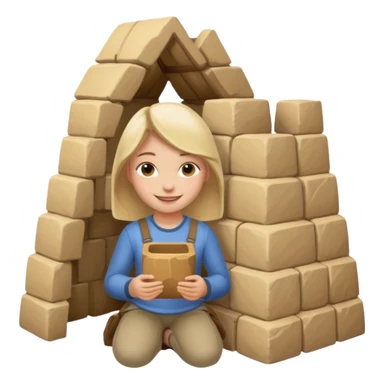 Girl Building a fort sticker