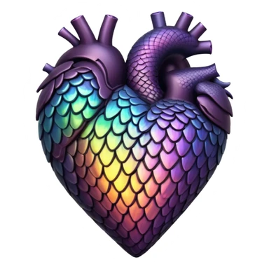 dark warm iridescent scaly heart sticker
