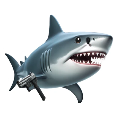  shark with gun sticker