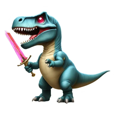 Gambling T-Rex with laser eyes and a knight’s sword. sticker