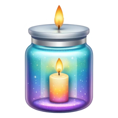Iridescent Glittered Candle Jar sticker