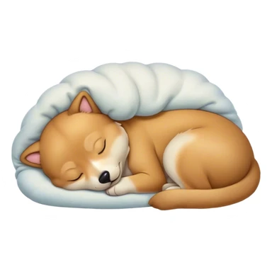 Meme-Worthy Cute Sleeping Domestic Dog Portrait Emoji, Head resting peacefully with a contented smile, showcasing a delightfully cuddly build and a luxuriously soft coat, eyes gently closed in serene, restful slumber, Simplified yet hilariously adorable features, highly detailed, glowing with a soft, drowsy light, high shine, relaxed and utterly lovable, stylized with an air of playful laziness, soft glowing outline, capturing the essence of a sleeping dog that feels destined to become the next viral sensation of adorable rest! sticker