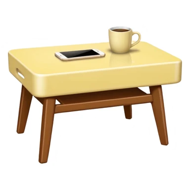 light yellow coffe table, coffee on top
 sticker