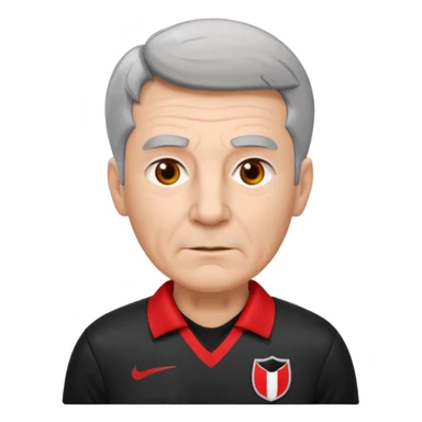 Older Referee – Experienced Look
 Wearing black jersey, gray hair, calm but firm, red card lifted halfway. sticker