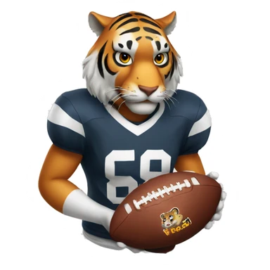 Tiger holding a football sticker