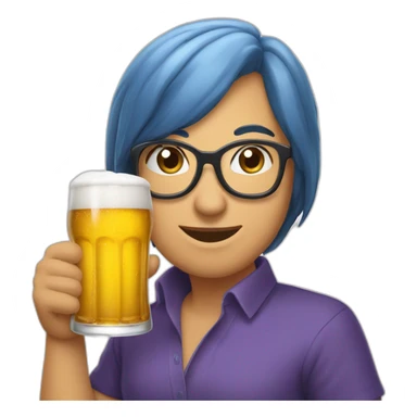 Elenaclaudiacarbunaru boit une biere sticker