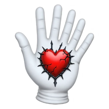 goth heart with a black velvet glove sticker