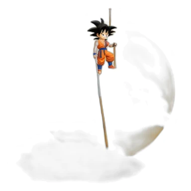 son goku with his pole on a cloud sticker