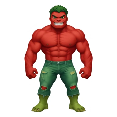 hulk vermelho sorindo sticker