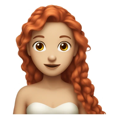 a white skin fairy with wings, long red hair and brown eyes sticker