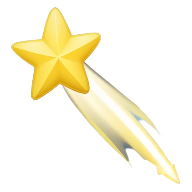 Generate a high-quality image of a shooting star streaking across the night sky, bright glowing yellow and white tail, realistic shading and lighting, no facial features, no brand markings, simple dark background, high-resolution.
 sticker