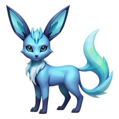 Shiny Edgy Badass Dark Pastel Gothic Glaceon-Amaura-Aurorus-Fakémon-hybrid-creature (full body)  sticker