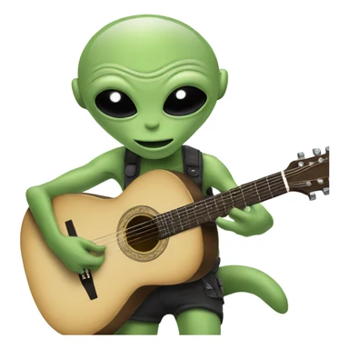 Alien with acoustic guitar sticker