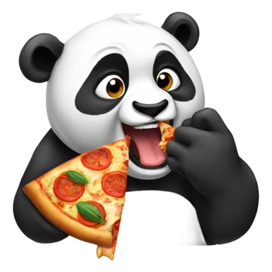 panda eating pizza sticker