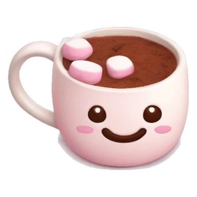 mug with cacao with marshmallow pink christmas mood sticker