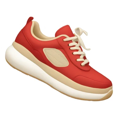 red and beige sneakers on feet sticker