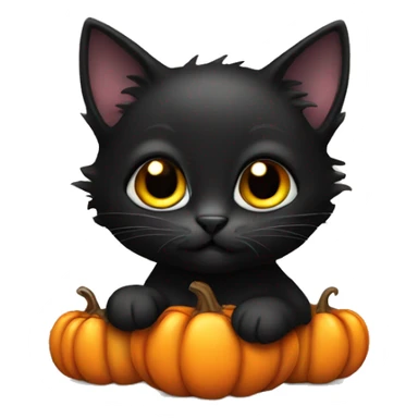 Halloween black kitten sticker