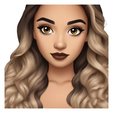 Maddy Perez euphoria show teenager: warm brown eyes, bold black sharp eyeliner, dark arched brows, full nude-berry lips, light latina skin, high cheekbones, sleek dark brown long hair in waves/ponytail, rhinestones on her eyelids

 sticker